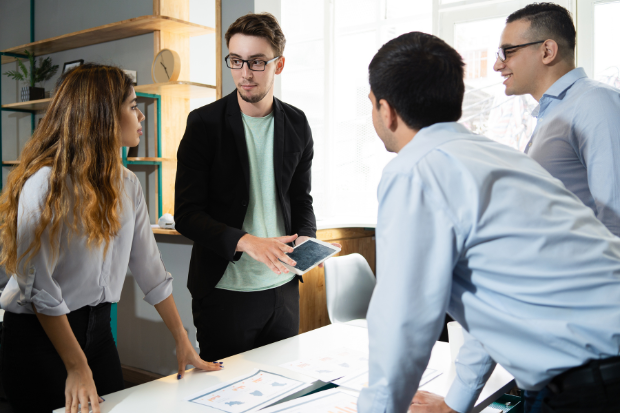 Business team beginning corporate meeting
