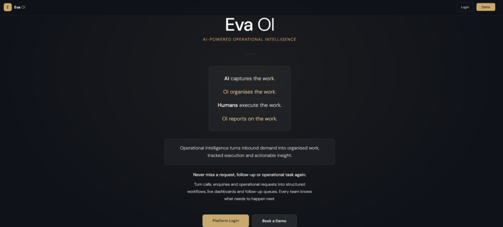 EVA operational intelligence home page